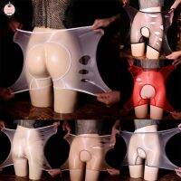 biankanshui Oily Sheer Boyshort Panties Seamless Transparent Crotchless Briefs whe hd bhwhj bwh wsjh