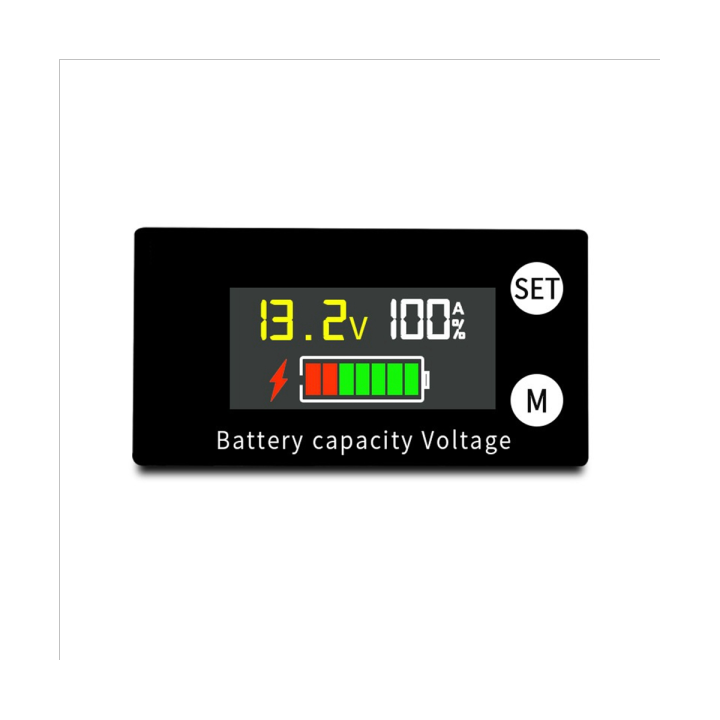 Battery Capacity Indicator Car Motorcycle Voltmeter DC 8V100V Lead Acid Lithium LiFePO4 Color