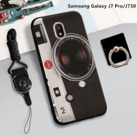 เคสนิ่มสำหรับ Samsung Galaxy J730/J7 2017/J7 Pro 2017เคสโทรศัพท์กล่องคลุมทั้งหมดทาสีป้องกันการตกป้องกันรอยขีดข่วนฝามีที่ถือวงแหวนโทรศัพท์และเชือก