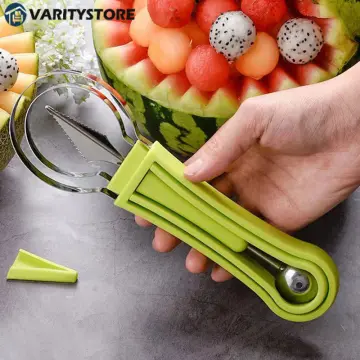 3in1 Stainless Steel Ice Cream Melon Baller Scoop Fruit Slicer Dig