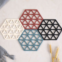 Nordic Simple Tableware Pad Coaster Anti Scalding Pad Kitchen Tool Silicone Material Hexagon 1 Styles And Various Color Cup Mat