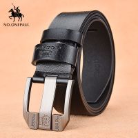 NO.ONEPAUL Fiery authentic mens leather high quality classic belt alloy pin buckle mens matching jeans business cowhide belt Belts