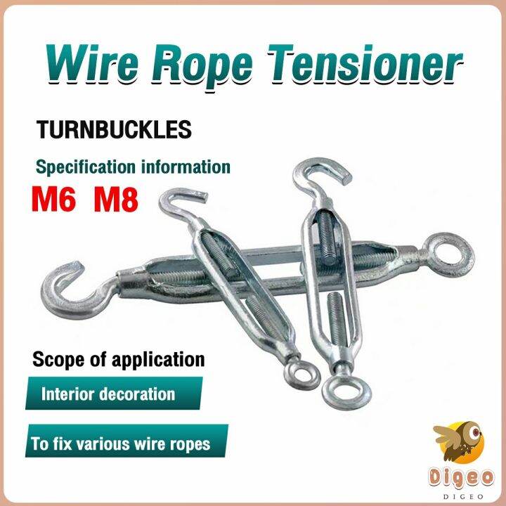 Digeo Wire Rope Tensioner Screw Alloy Turnbuckle M6 M8 Lazada PH