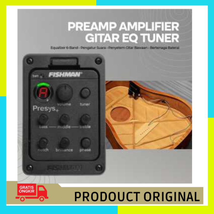 Cherub GT4 Preamp Equalizer 6 Band Pickup Gitar Akustik Tuner / preamp