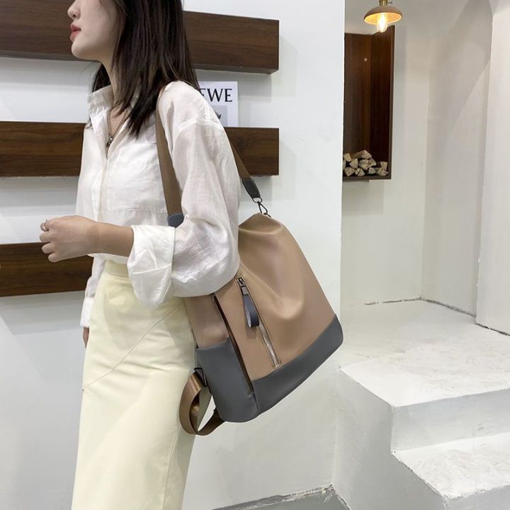 กระเป๋าสะพายคู่ผู้หญิง-2023-แฟชั่นใหม่เกาหลีรุ่นเทรนด์ความจุขนาดใหญ่กระเป๋าเป้สะพายหลังลำลองร้อยแฟชั่นป้องกันการโจรกรรมสุภาพสตรี