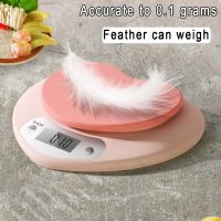 Electronic Kitchen Scale 5kg Weight Grams Digital Balance Precision Accurate Pink Heart-shaped Food Portable Digital Scale Luggage Scales