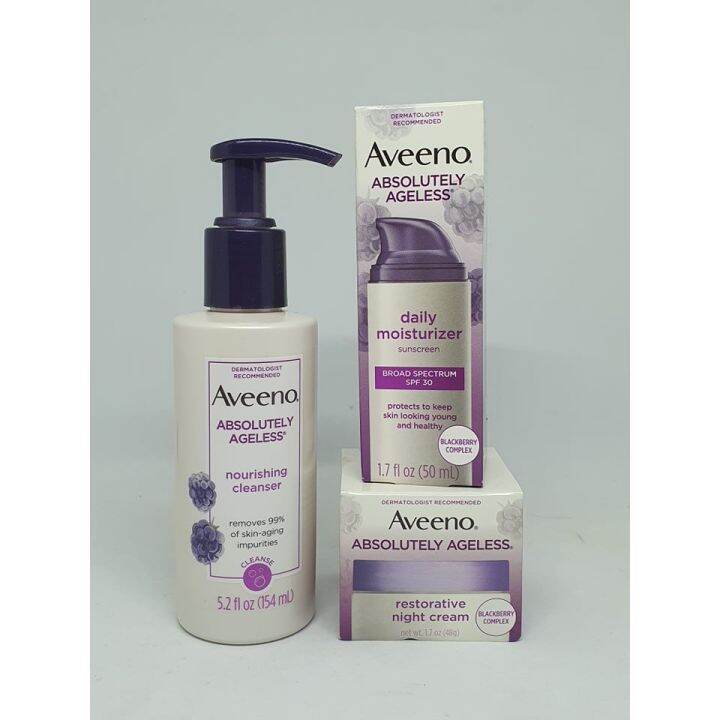 Aveeno Absolutely AGELESS Face Cleanser Night Cream Moisturizer