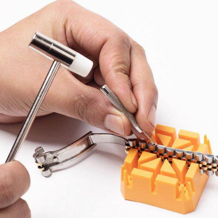 thicken-watch-band-bracelet-link-repair-remover-tool-holder-watch-strap-base-block-hammer-punch-tools-kit-fixed-ซื้อทันที-เพิ่มลงในรถเข็น