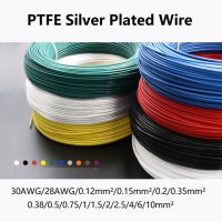 ลวดชุบเงินเทฟลอน 30AWG /28AWG/0.12mm ² ~ 10mm ² ลวดหูฟังมีสาย PTFE อุณหภูมิสูง