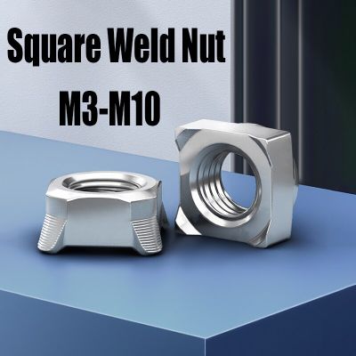 5PCS M3 M4 M5 M6 M8 M10 Square Weld Nut 304 Stainless Steel Square Welding Weld Nut Square Spot Weld Nut Hardware Fastener Nails Screws Fasteners