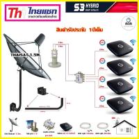 กล่องPSI S3 x4 + Thaisat 1.5m.(ขายึด360องศา)+ LNB PSI X-2 +multi switch psi 2x4 แถมสาย RG610M.X2+20M.X4 พร้อมคูปองส่วนลด 100- Storetex Shop