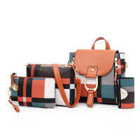 Womens Bag 2023 New Fashionable Four-Piece Suit Small Backpack Shoulder Crossbody Hand Bag 2023