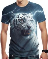 Srcnhim The Mountain Tiger,White Tiger,Retro Moon Tiger Shirt Tee Top