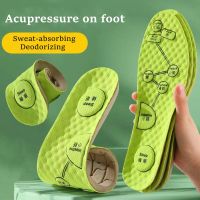 1Pair Acupressure on Foot Insole Men Women Soft Breathable Sport Cushioning Inserts Sweat-Absorbing Deodorant Insoles Shoe Pads Shoes Accessories