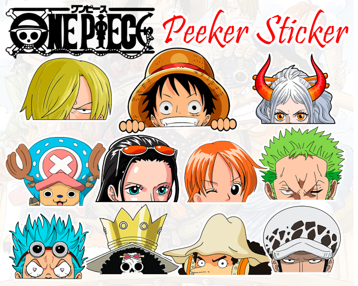 ONE PIECE STRAW HAT PIRATES ANIME PEEKER STICKER LAMINATED WATERPROOF SCRATCHPROOF