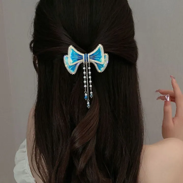 bow hair clip Fashion Elegant Back Head Hair Styling Tool Headwear Bow Tassel Spring Clips Headdress Korean Style Hair Clip Women Barrettes | Lazada PH bow hair clip Fashion Elegant Back Head Hair Styling Tool Headwear Bow Tassel Spring Clips Headdress Korean Style Hair Clip Women Barrettes | Lazada PH