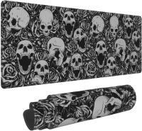 Skulls Roses Gaming Mouse Pad แผ่นรองเม้าส์ XL แผ่นรองเม้าส์, แผ่นรองเม้าส์ยางขนาดใหญ่ 31.5 &amp;#39;&amp;#39; X 11.8 &amp;#39;