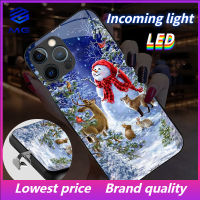 MG TIKTOK ระเบิด Call Christmas LED สำหรับเคสโทรศัพท์ซัมซุง S21ULTRA S21Plus S22Plus S22ULTRA S20PLUS A12 A72 A71 A52 A51 A32 A21S NOTE10 10Plus NOTE20ultra A53 A73ปีใหม่คริสต์มาส Snowman