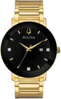 Bulova Mens Modern Futuro Quartz Dress Watch with Stainless Steel Strap, Gold, 22 (Model: 97D116)