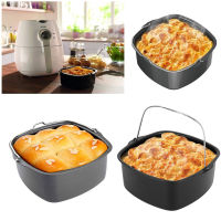 Square Non-Stick เค้กถาดอบตะกร้า Air Fryer แผ่นพิซซ่าจานหม้อ Bakeware Kitchen Air Fryer เครื่องมือทำอาหาร Baking Pan เตาอบ