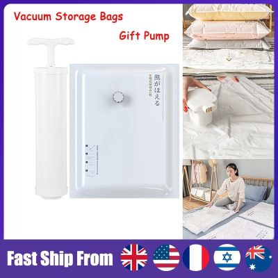 Vacuum Storage Bags for Clothes Bedding Pillows Towel Space Saving ​Travel Storage Bag amp; Hand-Pump Vacuum Bag Package Air Bags