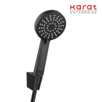 Karat Enterprise ฝักบัวสายอ่อนสีดำ ปรับน้ำ 3 ระดับ ขนาด Ø10.5 ซม. พร้อมสาย PVC รุ่น KS-42-263-55