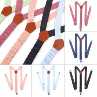 【YF】┇  100 Cotton Suspenders New Design Pink Color Brace Adjustable Straps Men Wedding Accessory