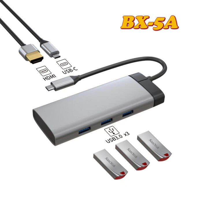 อะแดปเตอร์ฮับ-type-c-10in1-สายต่อ-usb-type-c-hub-3-0-type-cต่อได้-sd-tf-vga-hdmi-rj45-aux3-5-adapter-แล็ปท็อปสำหรับ