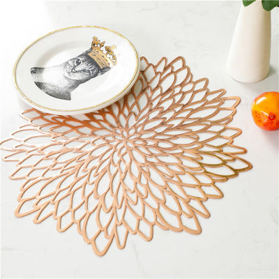 6PCSSET PVC Hollow Insulation Coaster Pads Table Bowl Mats Kitchen Dining Table Mats Heat Resistant Placemat For Dining Table