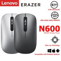 Lenovo ERAZER เมาส์ไร้สาย N600พร้อม3.0บลูทูธ/800 5.0/1600/2400/4000DPI 2.4G Plug &amp; Plus สำหรับ Windows Mac OS Ios