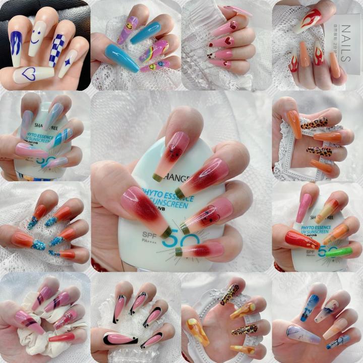 Mẫu Nail Nâng Cao Ngọn lửa màu xanh  Xu Hướng Nail Zone