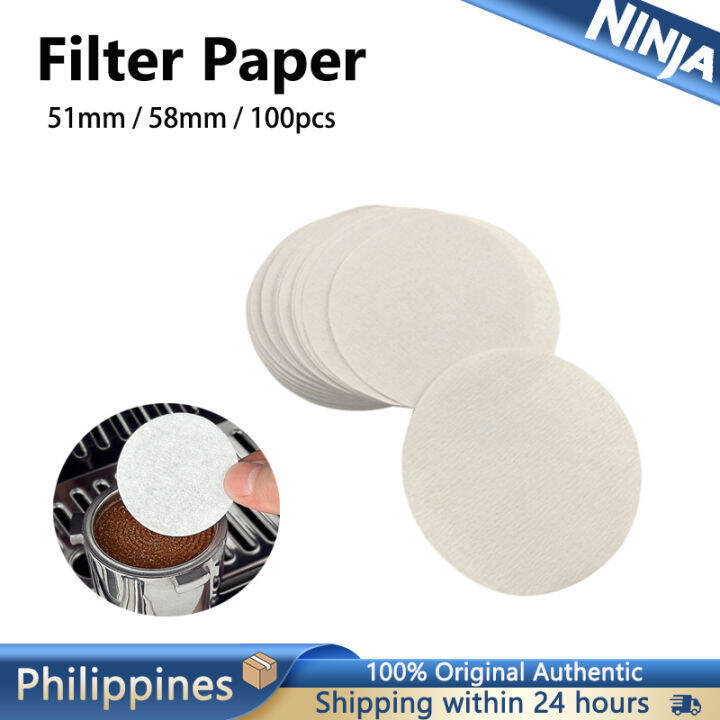 Ninja 100pcs 51mm/58mm Coffee Filter Paper Portafilter Basket Round