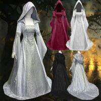 Vampire Halloween Adult Costume Medieval Retro Gothic Hoodie Witch Long Skirt Luxury Womens Party Dress Cosplay