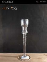 JJGLASS - (AMORN) CT 4.5/22.5 - เชิงเทียนแก้ว เชิงเทียนทรงสูง ใช้ตั้งเทียน ตกแต่งบ้านและงานพิธีกรรม งานแต่งงาน งานรื่นเริง