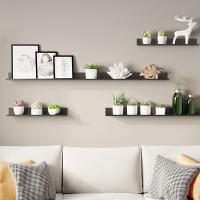 Aluminum Alloy Bathroom Shelf Bedroom Storage Shelf No Drilling Living Room Floating Wall Shelf Home Decoration