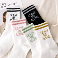 Funny autumn winter socks women cotton cartoon cute long letter socks Harajuku ladies socks thick warm white letter glitter