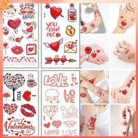 LIPS 10ชิ้น/เซ็ต กุหลาบหลากสี แขน กันน้ำ รอยสักปลอม Love Tattoo Sticker สักชั่วคราว