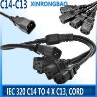 【YF】 High Quality IEC 320 C14 Male Plug to 4XC13 Female Y Type Splitter Power Cord  4 x C13 250V/10A 1 out of power cable