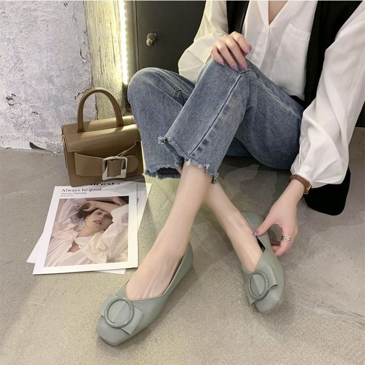 beef-tendon-soft-sole-flat-single-shoes-womens-2023-new-korean-version-work-shoes-versatile-temperament-small-fragrant-style-doudou-shoes
