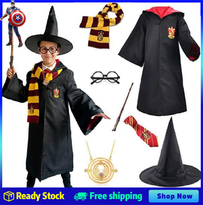 Harry Potter Gryffindor Slytherin Ravenclaw Hufflepuff Cosplay Costume ...