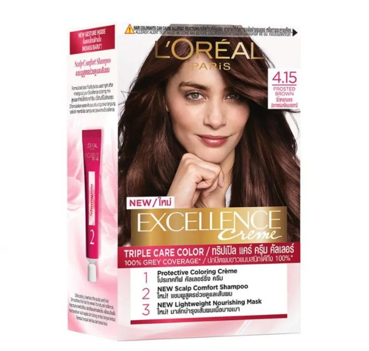 L'OREAL Excellence Creme Hair Colour [4.15-Frosted Brown] | Lazada