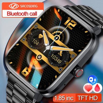 ZZOOI Bluetooth Call Smart Watch Men Sports Fitness Tracker Waterproof Smartwatch Large 1.85icnh Screen For Samsung Xiaomi Gift+Box