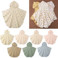 【jw】✤№  Cotton Baby Color Muslin Hooded Kids Newborn Swim Beach Bathrobe Dry Facecloth