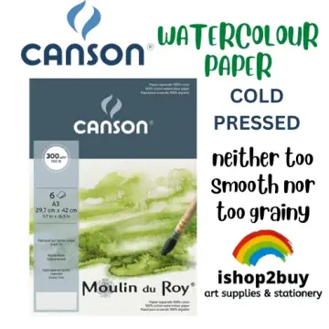 Canson Moulin du Roy 100% Cotton Watercolor Papers 300gsm 12 Sheets  Watercolor Book