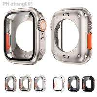 Screen Protector Cover for Apple Watch 44mm 45mm 40mm 41mm Hard PC Front Rear Bumper Case for iwatch 8 7 6 5 4 Change To Ultra