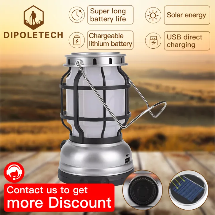 Solar Powered Retro Kerosene lamp Camping Light Flame Light Tent light