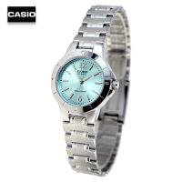 Velashop นาฬิกาข้อมือคาสิโอ Casio Standard สายแสตนเลสสีเงิน หน้าปัดเขียว รุ่น LTP-1177A-3ADF, LTP-1177A-3A, LTP-1177A