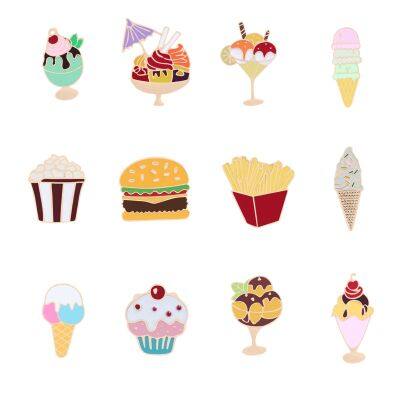 【CW】 1pcs Food cream Dessert Cartoon Brooches Jackets Lapel Pins Metal Badges Fashion Jewelry