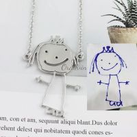 ┇❁  New Kids Necklace Customized Name Children Artwork Personalized Kid