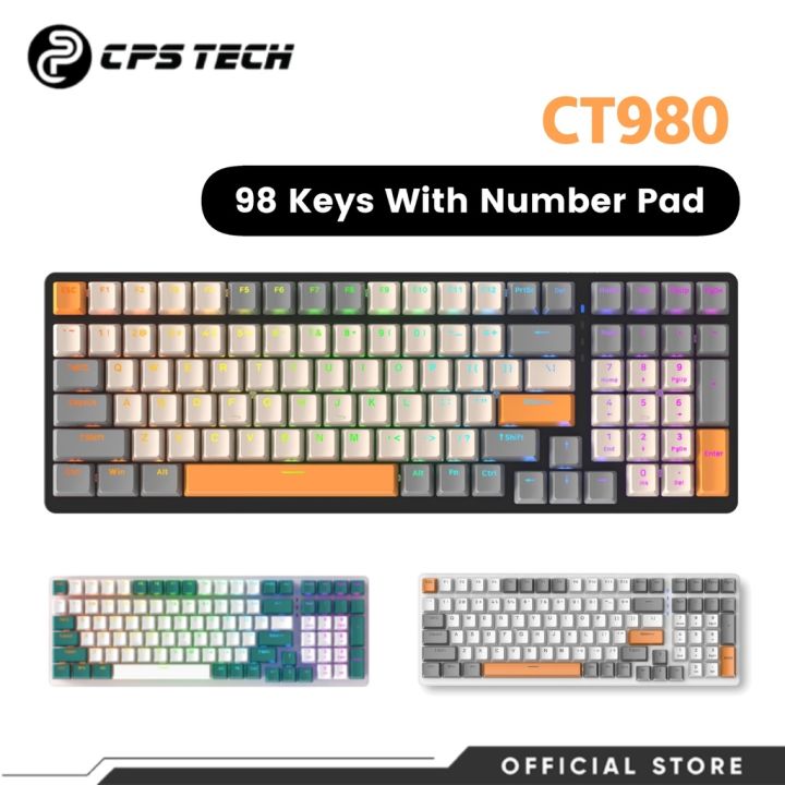 CPSTECH Shimmer Mechanical Keyboard 100 98 Keys 100 TypeC Wired